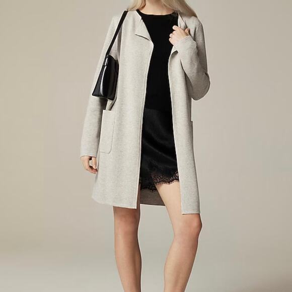 J Crew Women's Juliette Wool Blend Collarless Sweater Blazer Small Heather Gray - Picture 16 of 16